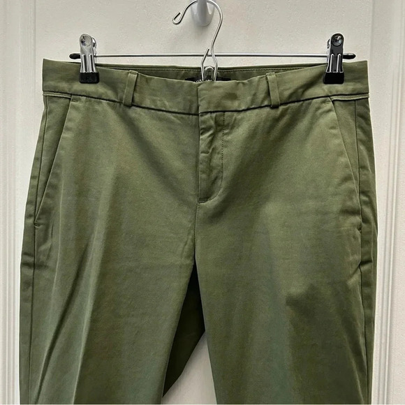 Banana Republic Avery Pant  Straight Leg Ankle Tie Cropped Chino Green 0 Short - Picture 5 of 16